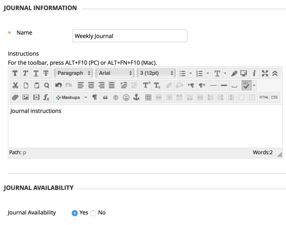 Name the journal and write instructions